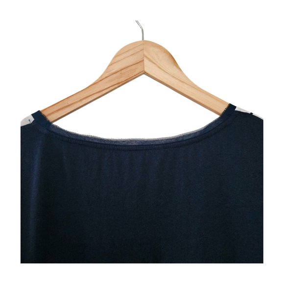 Pre-loved Tommy Hilfiger Blue/White Sheer Front Square Pattern T-shirt. Size XXL - Picture 8 of 16